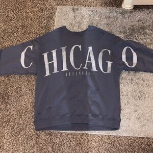 Hollister Dusty Blue Chicago Illinois Crewneck Sweatshirt